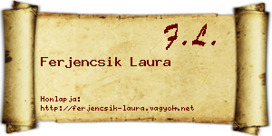 Ferjencsik Laura névjegykártya